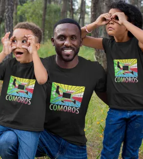 1sttheworld T-Shirt - Comoros Map T-Shirt Black A35