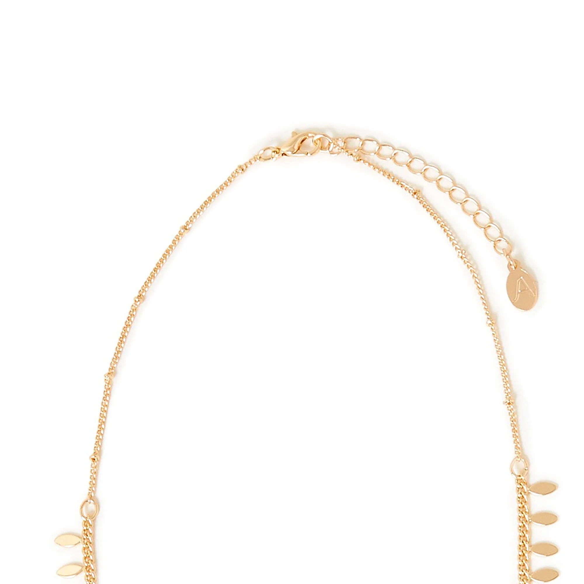 Accessorize London Women's Gold Mini Leaf Necklace