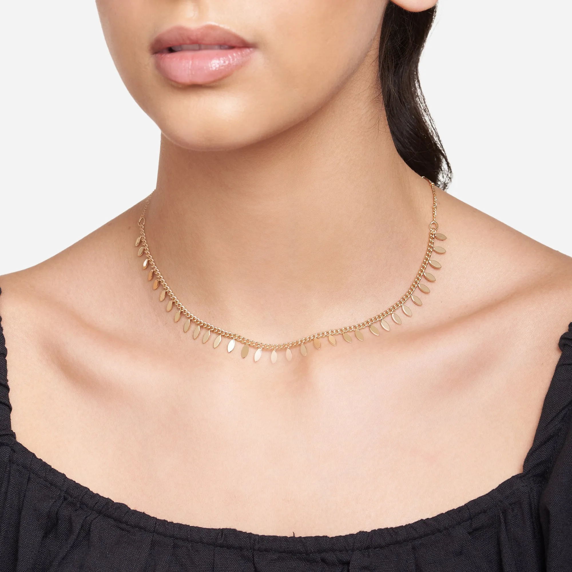 Accessorize London Women's Gold Mini Leaf Necklace