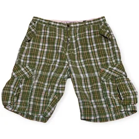 Akoo Men Newsome Park Cargo Shorts (Green Plaid)