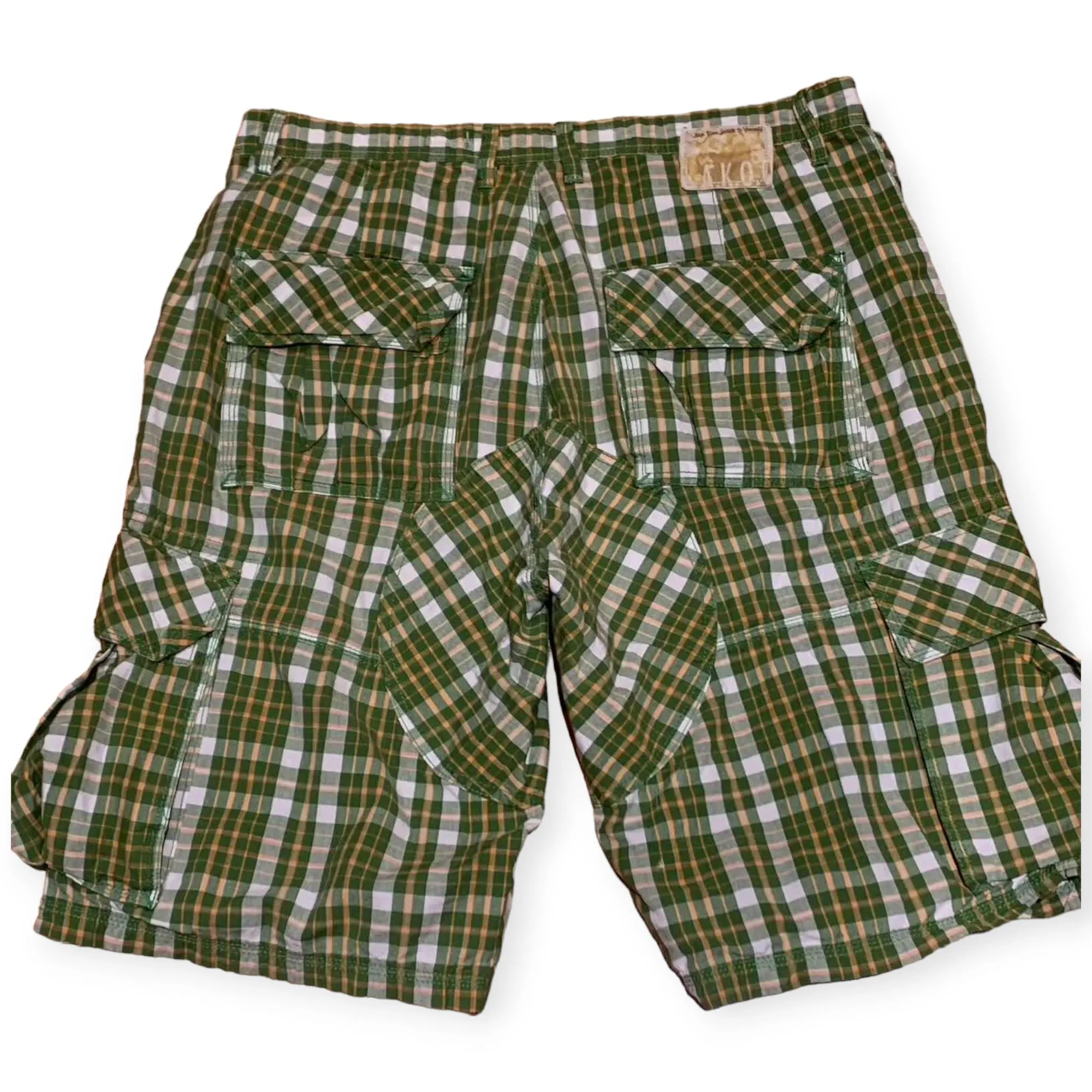 Akoo Men Newsome Park Cargo Shorts (Green Plaid)