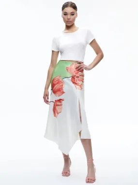 Alice   Olivia - Harmony Drapey Asymptomatic Skirt - Dream Life Sharp Green