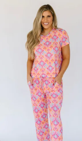 Alli Pajama Pants Set - Afternoon Tea Print