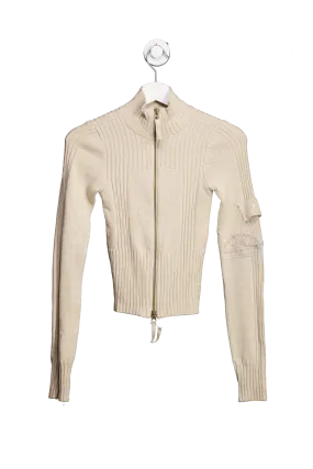 BDG Beige Zip Through Knit Track Top UK XS