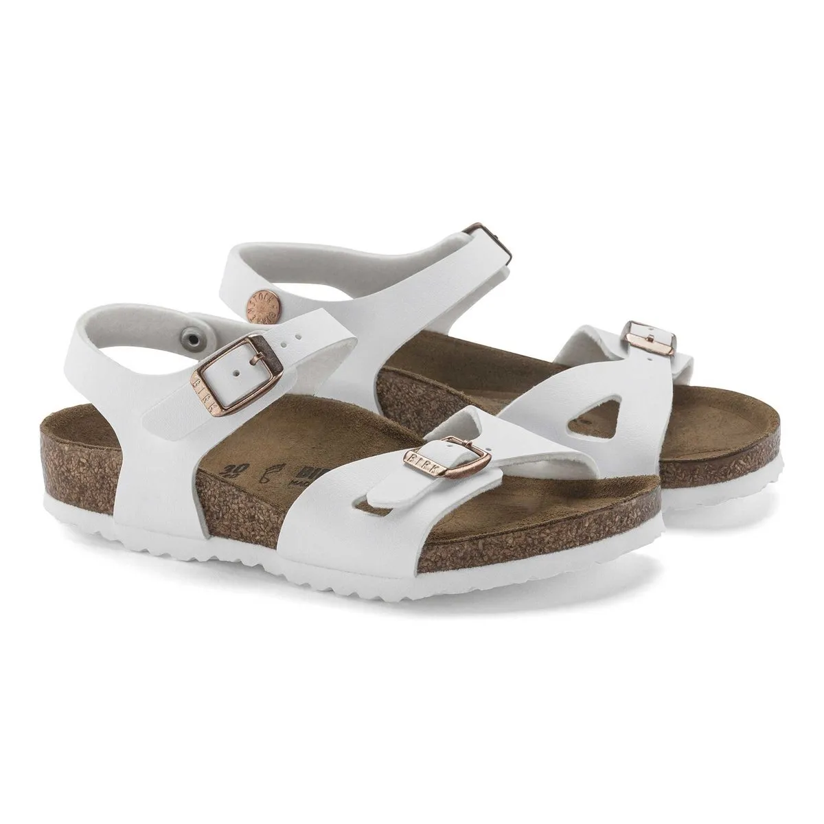 Birkenstock Girl's Rio White Birko-Flor