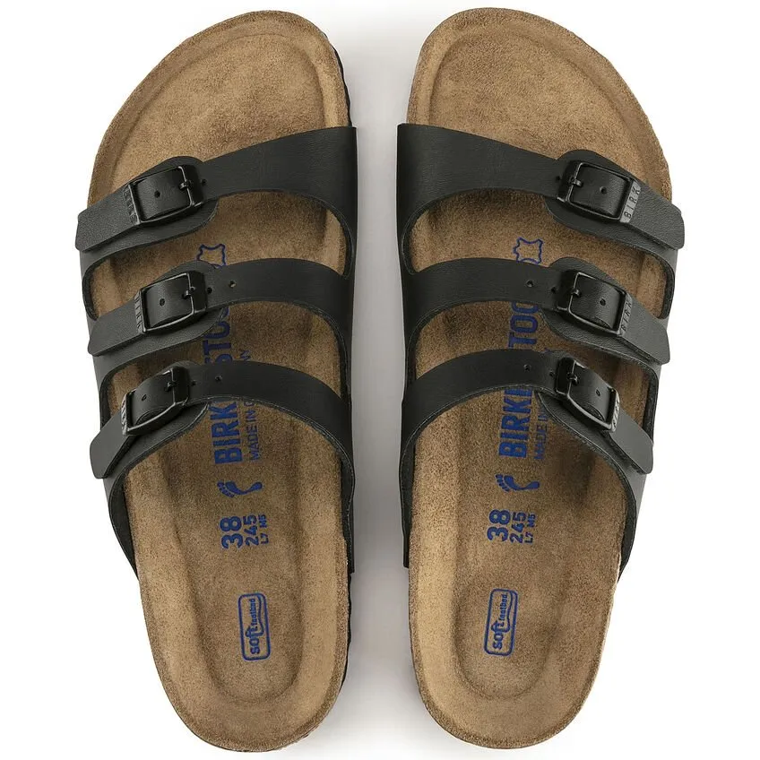 Birkenstock Women's Florida Soft Footbed - Black Birko-Flor