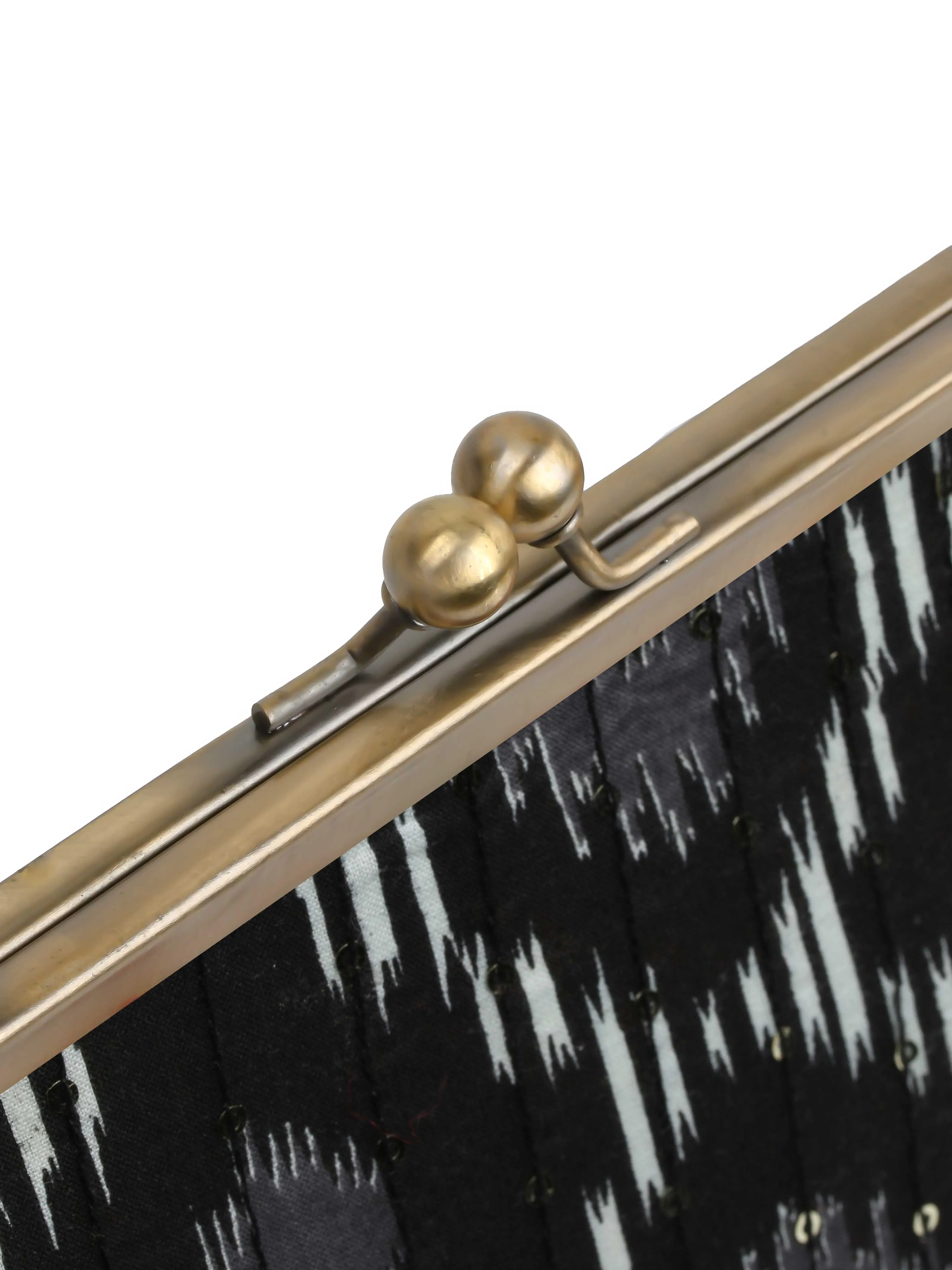 Black Printed Cotton Clutch