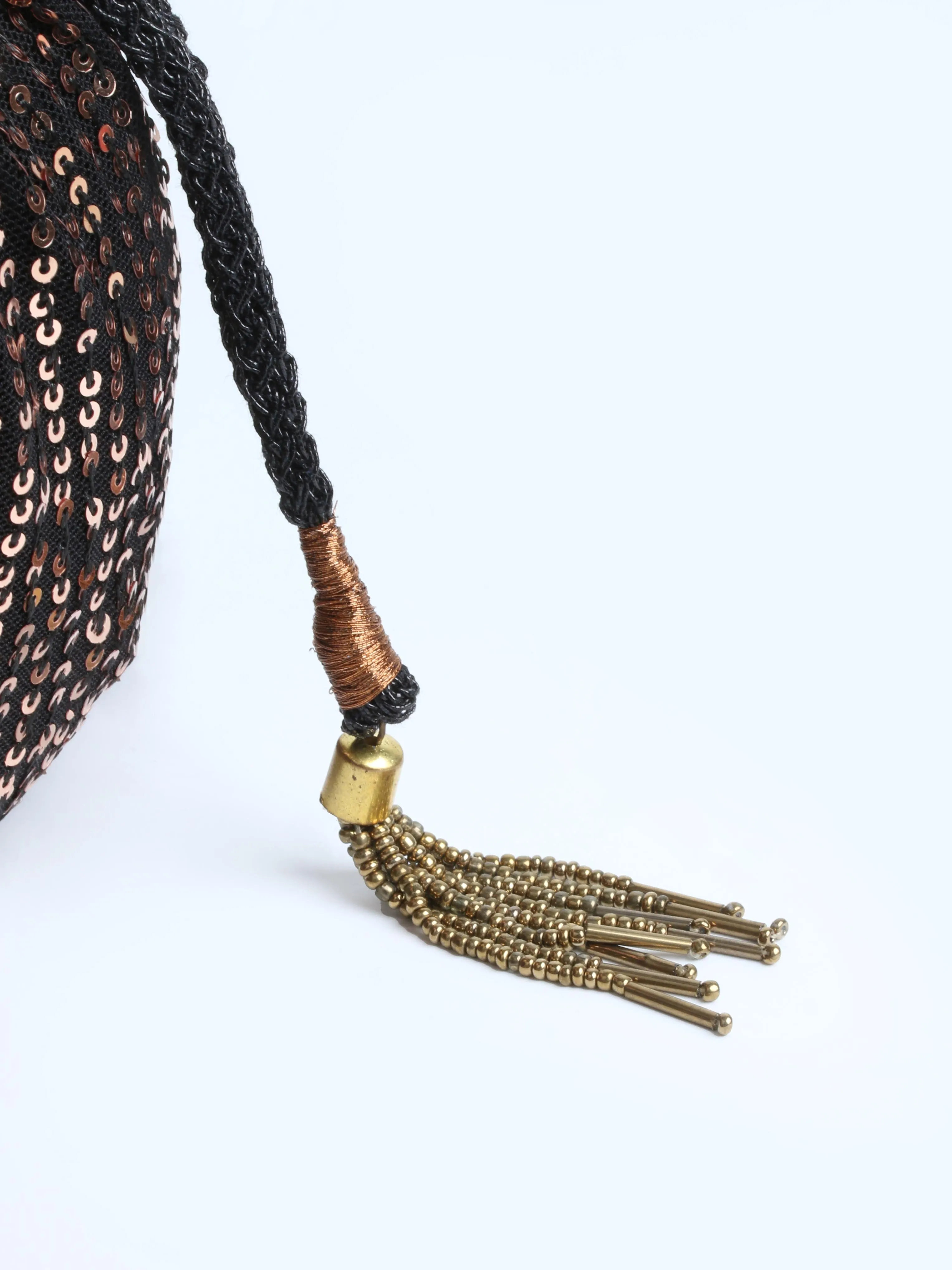 Bronze Black Sequin Potli Bag