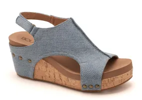 Carley Wedges  by Corkys - Blue Denim - PREORDER - ALL SALES FINAL