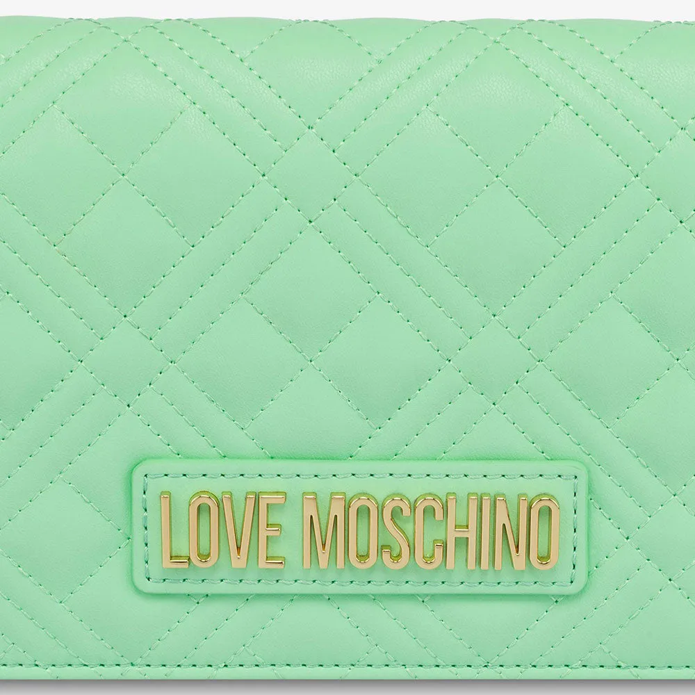 Clutch Donna con Tracolla LOVE MOSCHINO linea Smart Daily Quilted Verde Menta