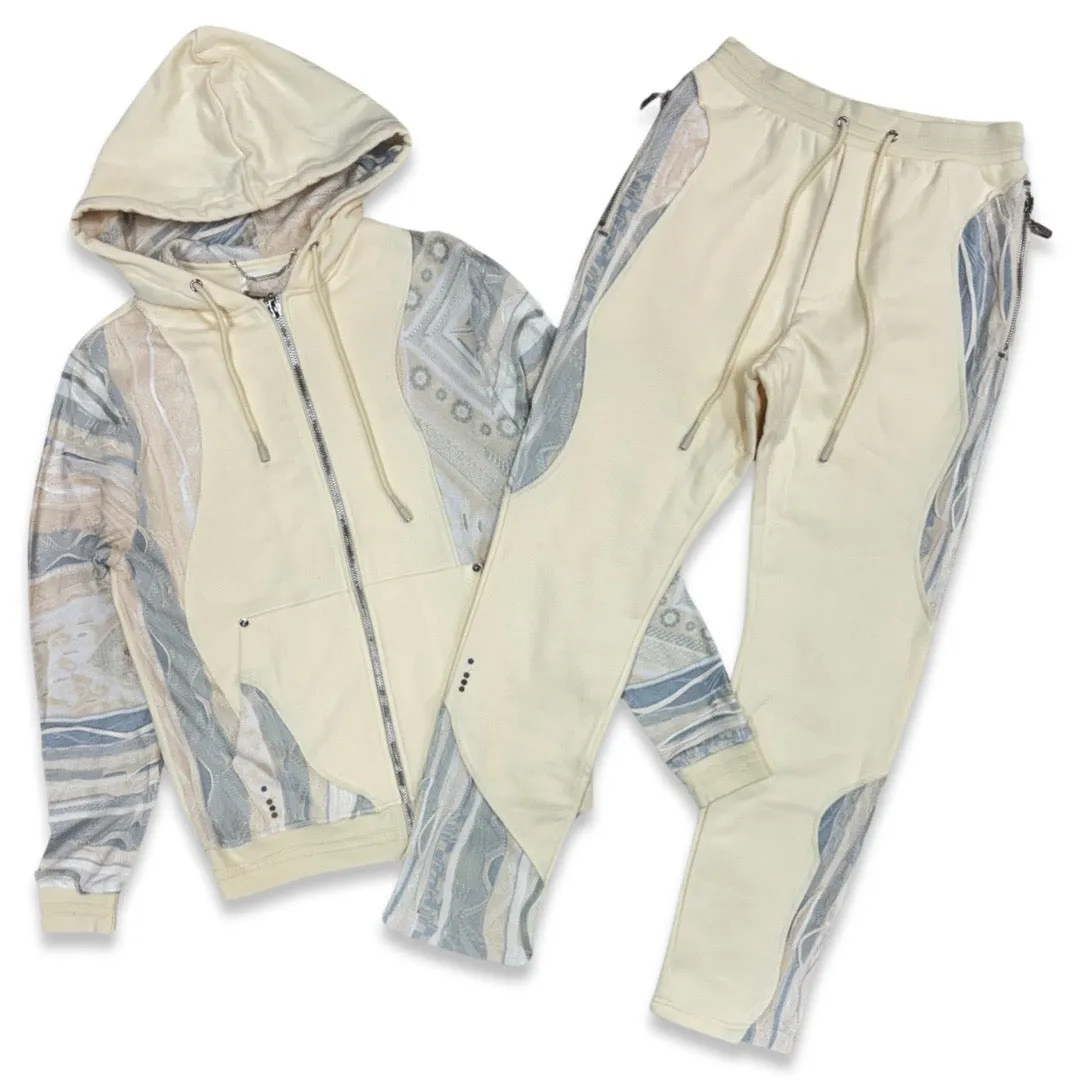 Coogi Ivory Zip Up Jogging Set