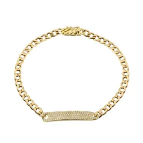 Cuban Diamond Tag Bracelet