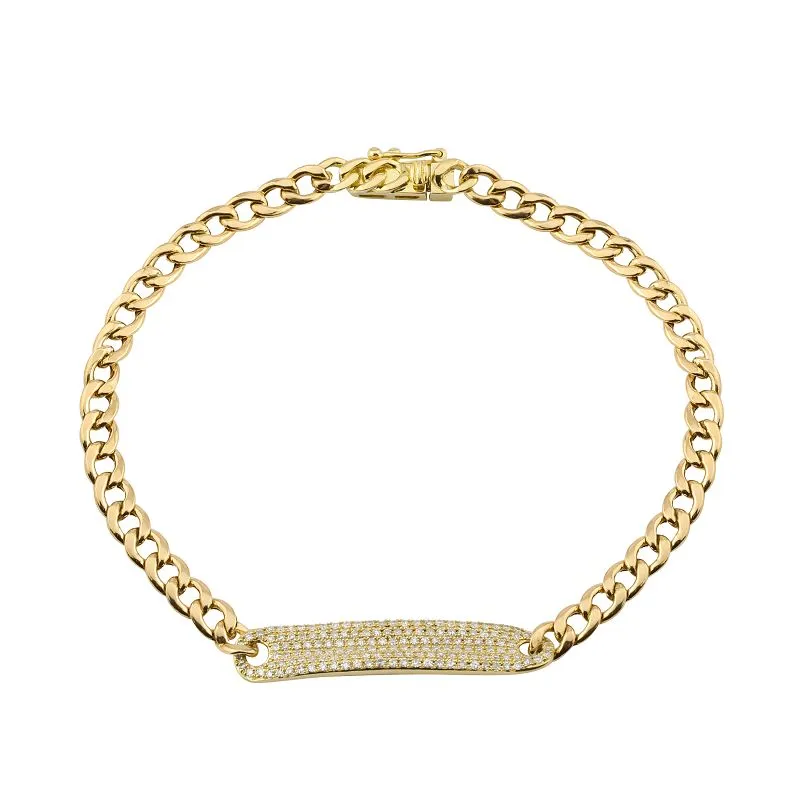 Cuban Diamond Tag Bracelet