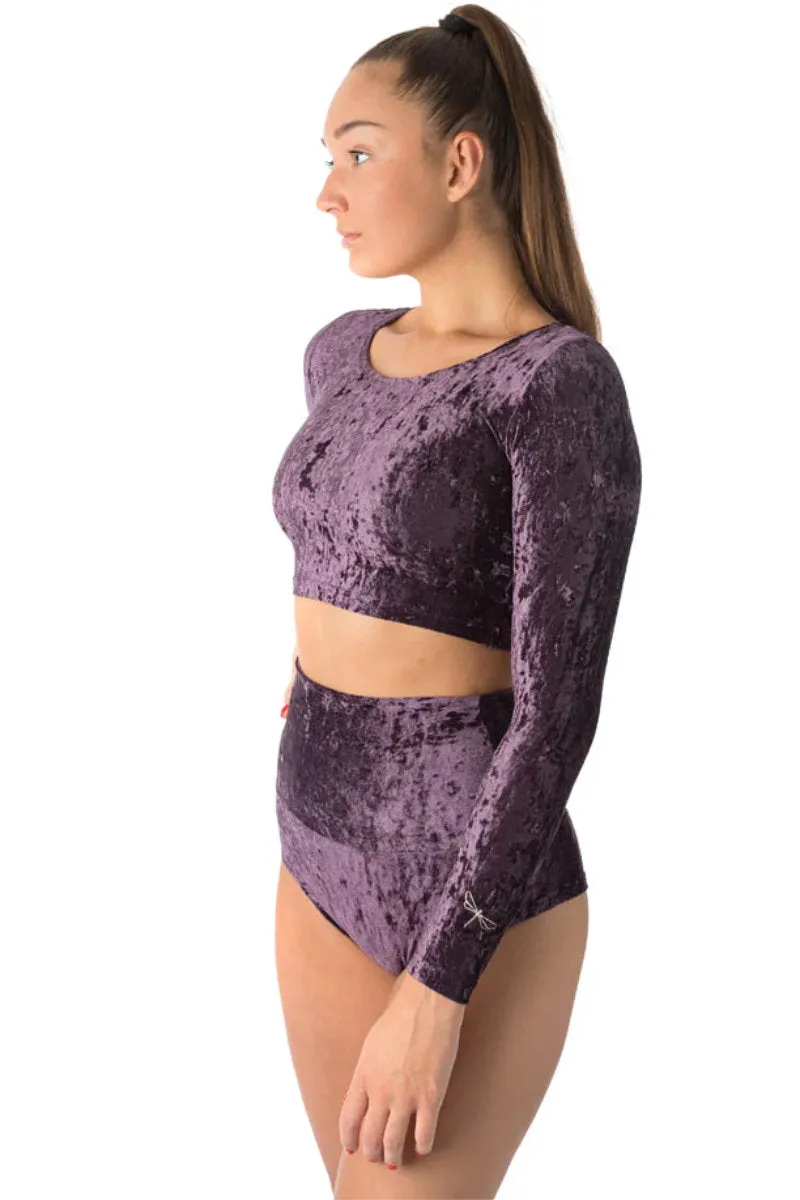 Dragonfly Betty High-Waisted Shorts - Velvet Purple