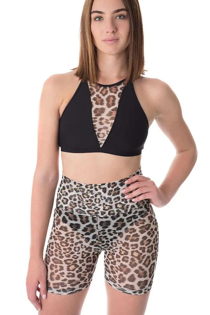 Dragonfly Victoria Sports Bra - Leopard Mesh