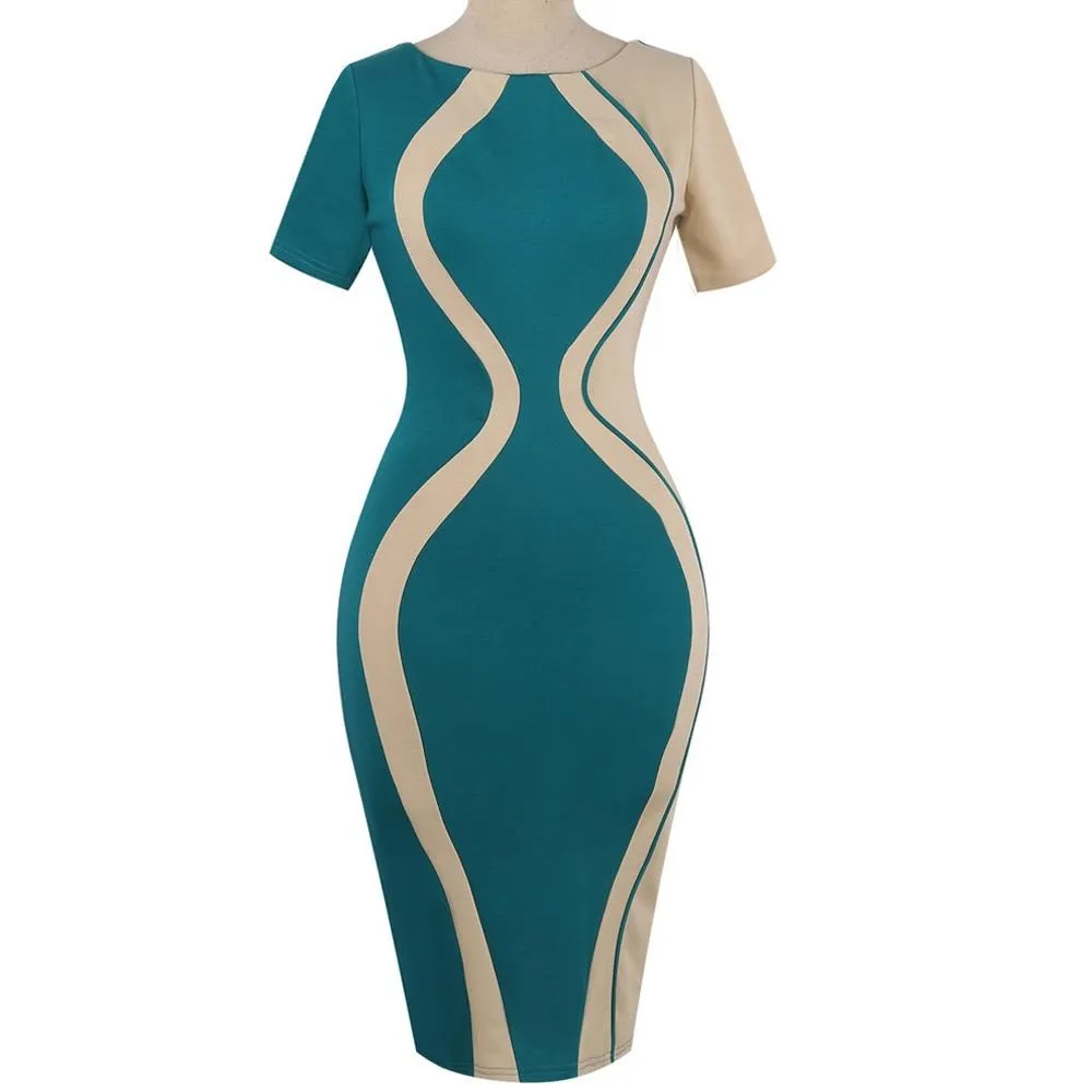 Dress Designer Vestido Sexy Bodycon Short Sleeve Party Pencil