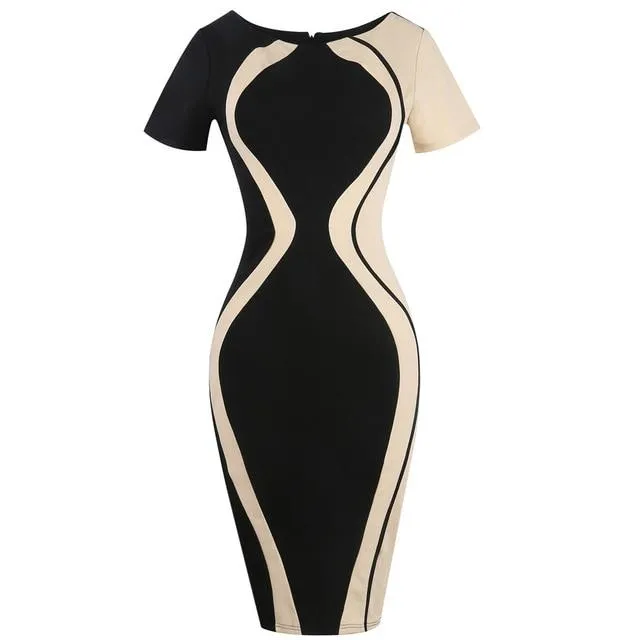 Dress Designer Vestido Sexy Bodycon Short Sleeve Party Pencil