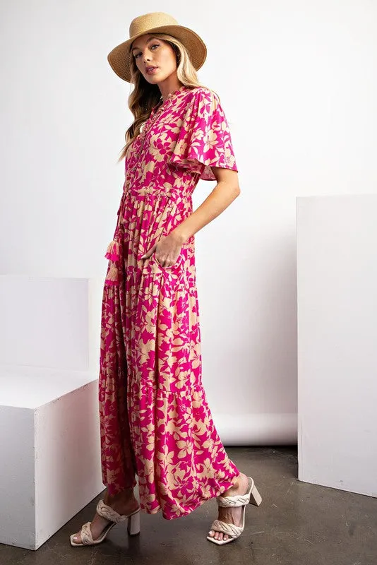 Easel Maxi Dress in Natural Rose