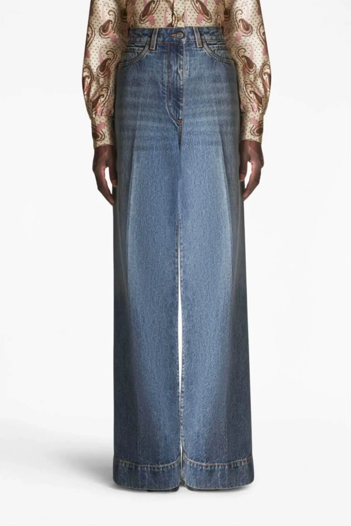 Etro Pegaso Wide Leg Jean - Navy Blue