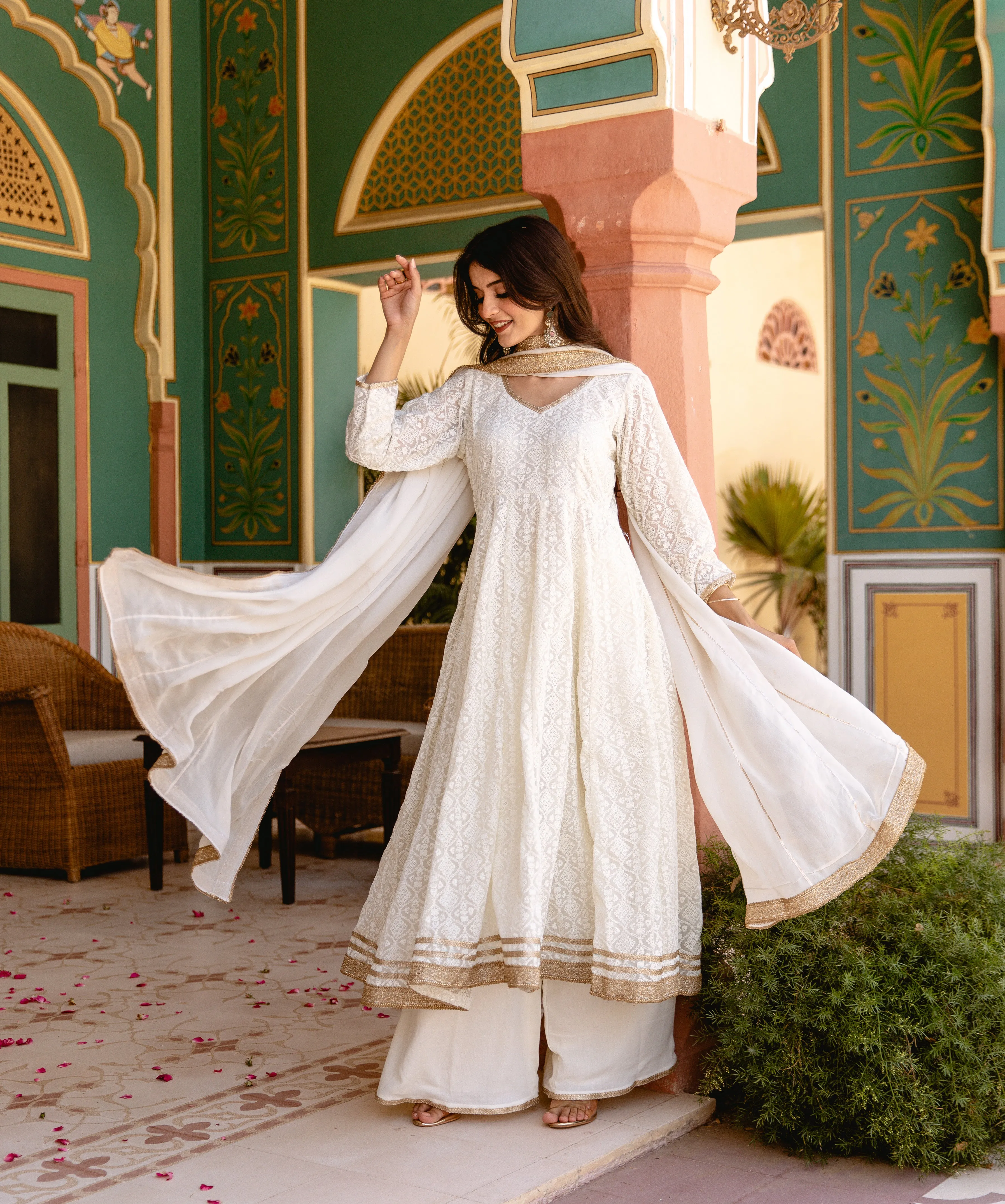 Gauri Chikankari Anarkali Suit Set