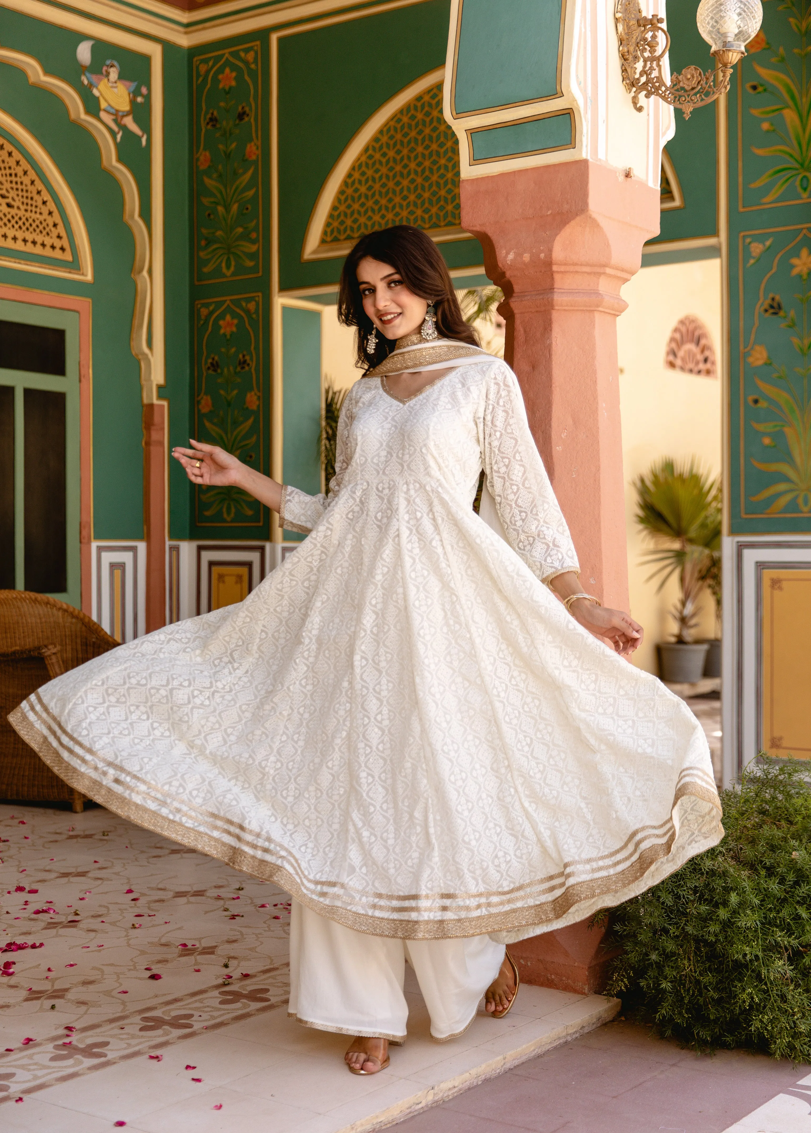 Gauri Chikankari Anarkali Suit Set