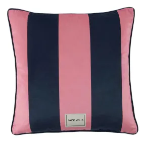 Heritage Stripe Filled Cushion - Navy & Pink