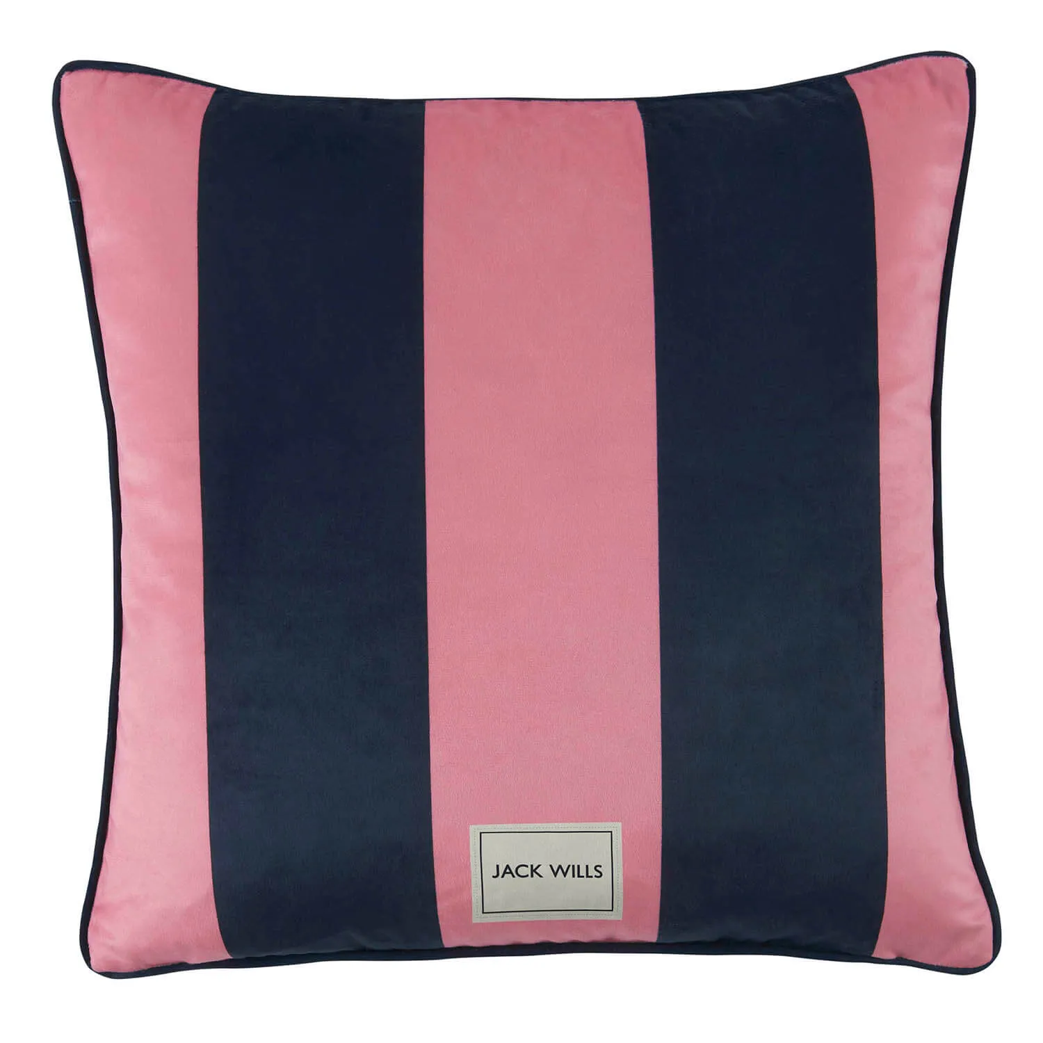 Heritage Stripe Filled Cushion - Navy & Pink