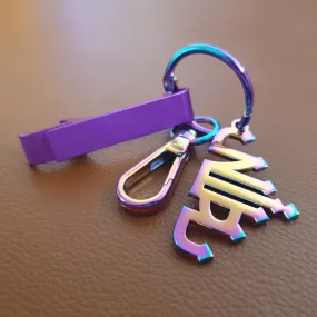 Iridescent Keyring with Bottle Opener