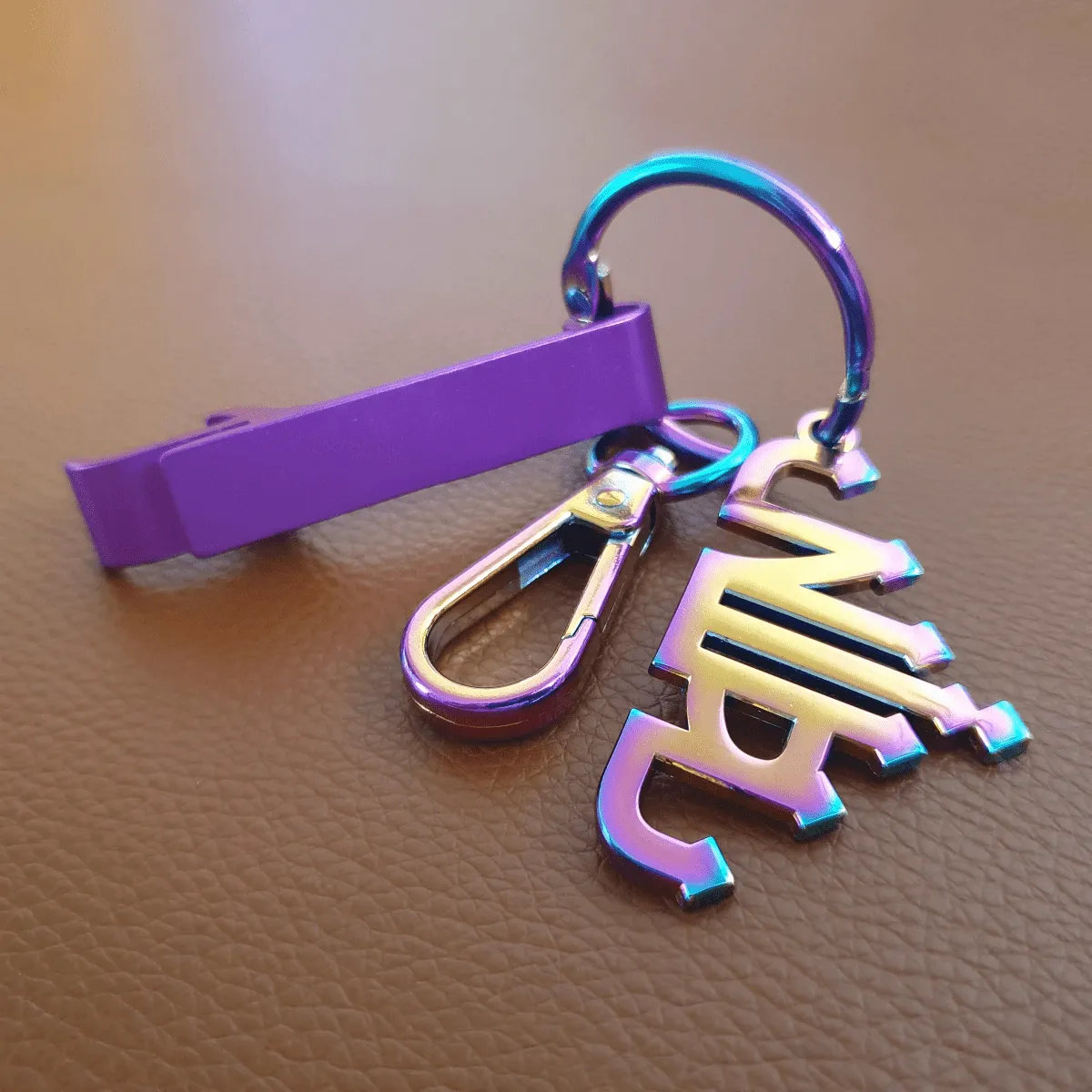 Iridescent Keyring with Bottle Opener