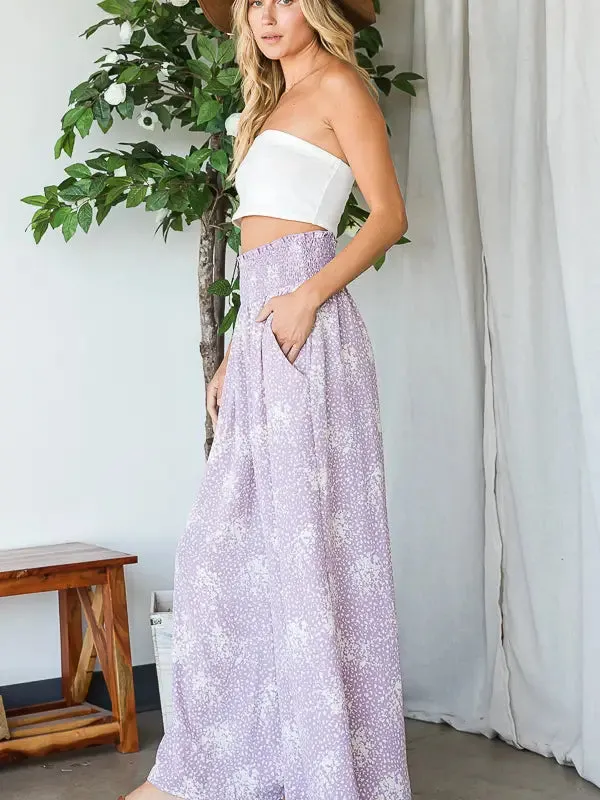 Josie Smocked High Waist Maxi Pants