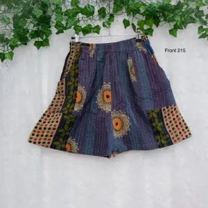 Kantha Shorts with Pockets