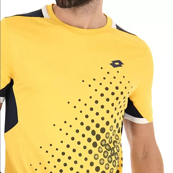 Lotto men's tennis shirt Top IV Tee 1 217340 7KM saffron-navy blue