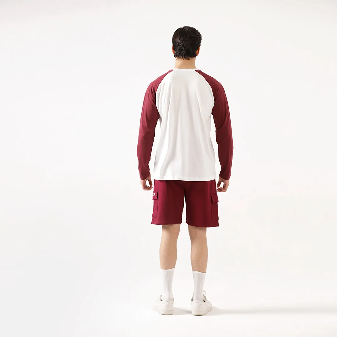 Maroon Cargo Relax Fit Shorts