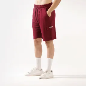 Maroon Cargo Relax Fit Shorts