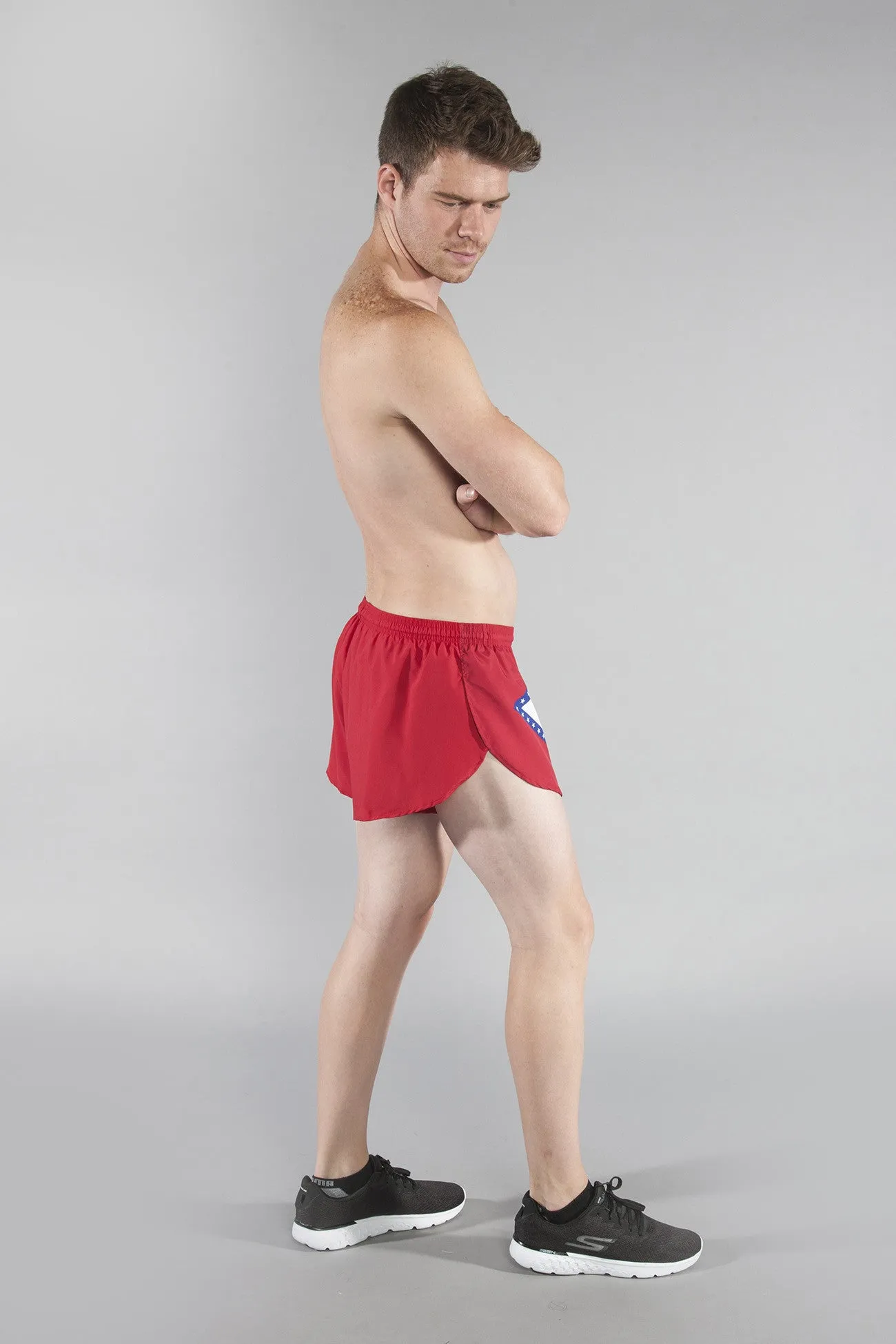 Men's 1" Elite Split Shorts- Arkansas