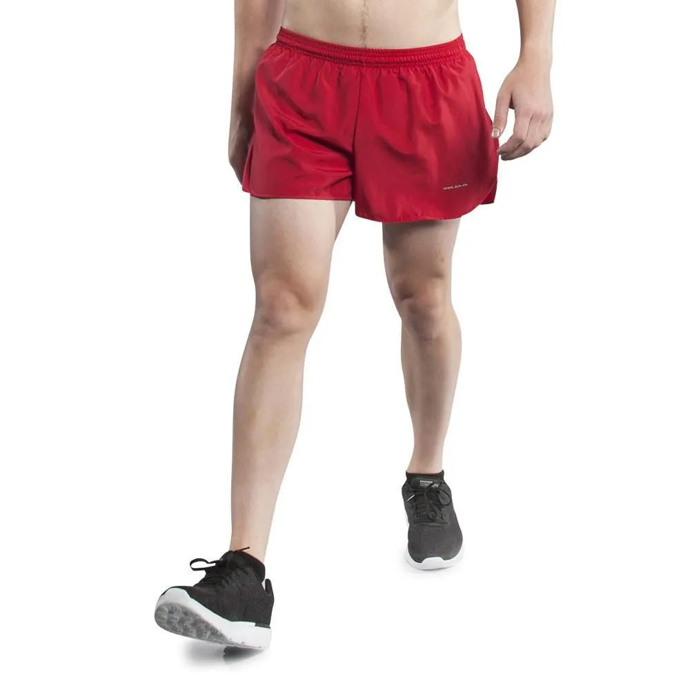 Men's 3" Half Split Trainer Shorts- Red