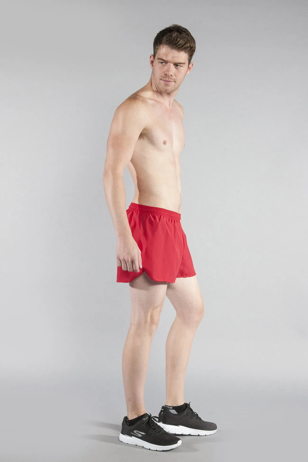 Men's 3" Half Split Trainer Shorts- Red