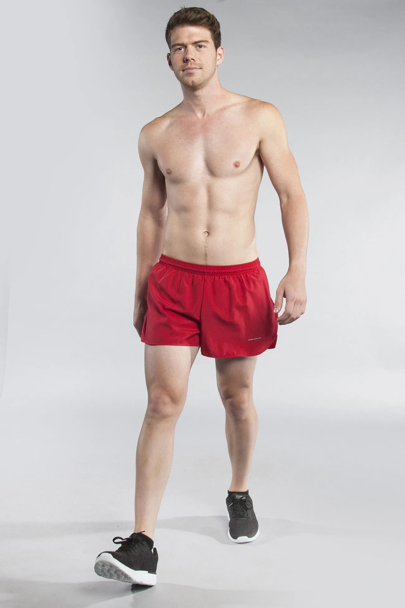 Men's 3" Half Split Trainer Shorts- Red