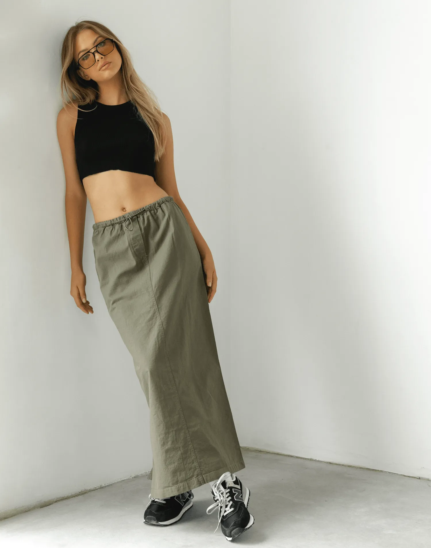 Myrtle Maxi Skirt (Khaki)