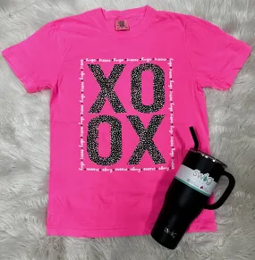 Neon Pink {XOXO Hugs & Kisses} Crew Neck Tee