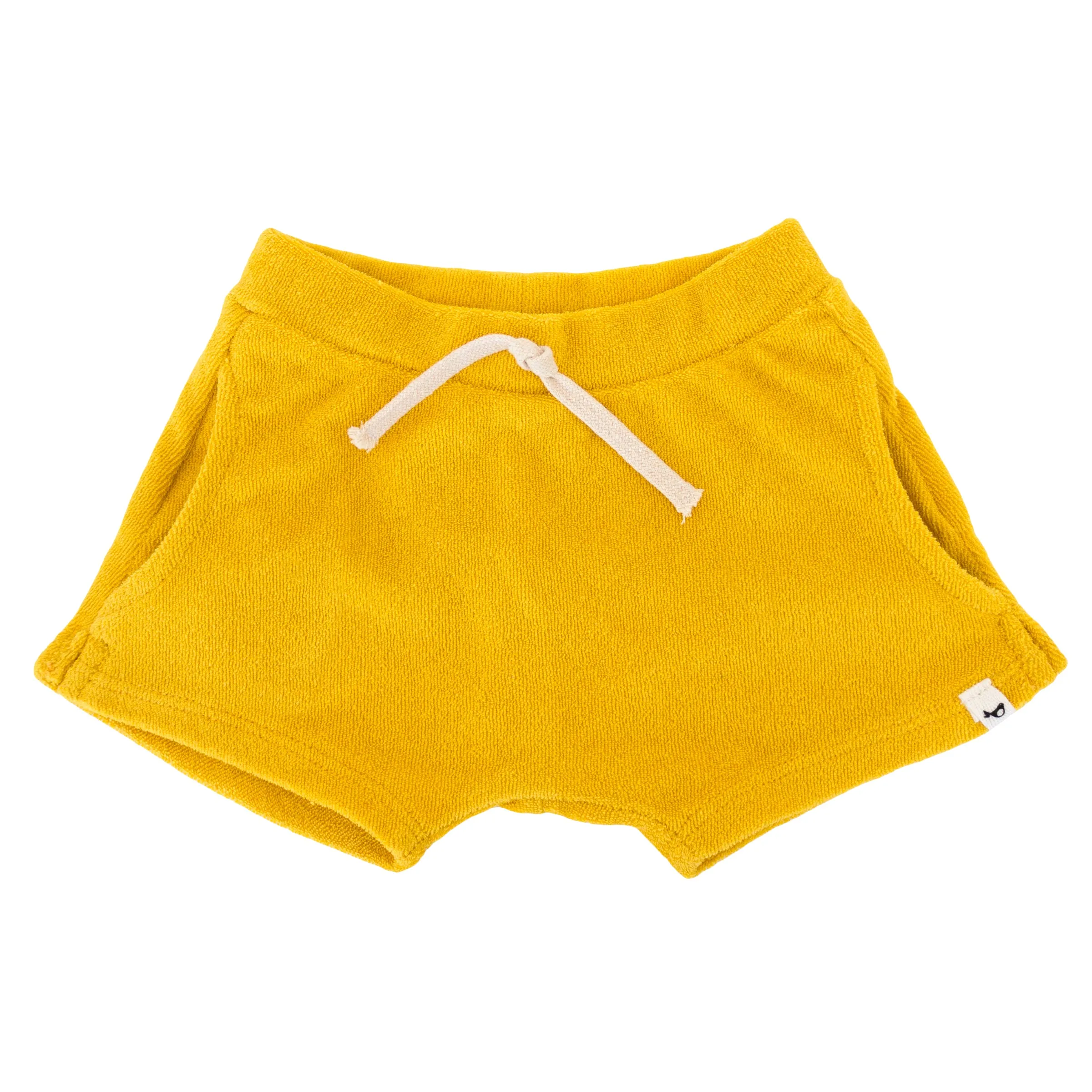 oh baby! Cotton Terry Pocket Drawstring Baby Shorts - Golden