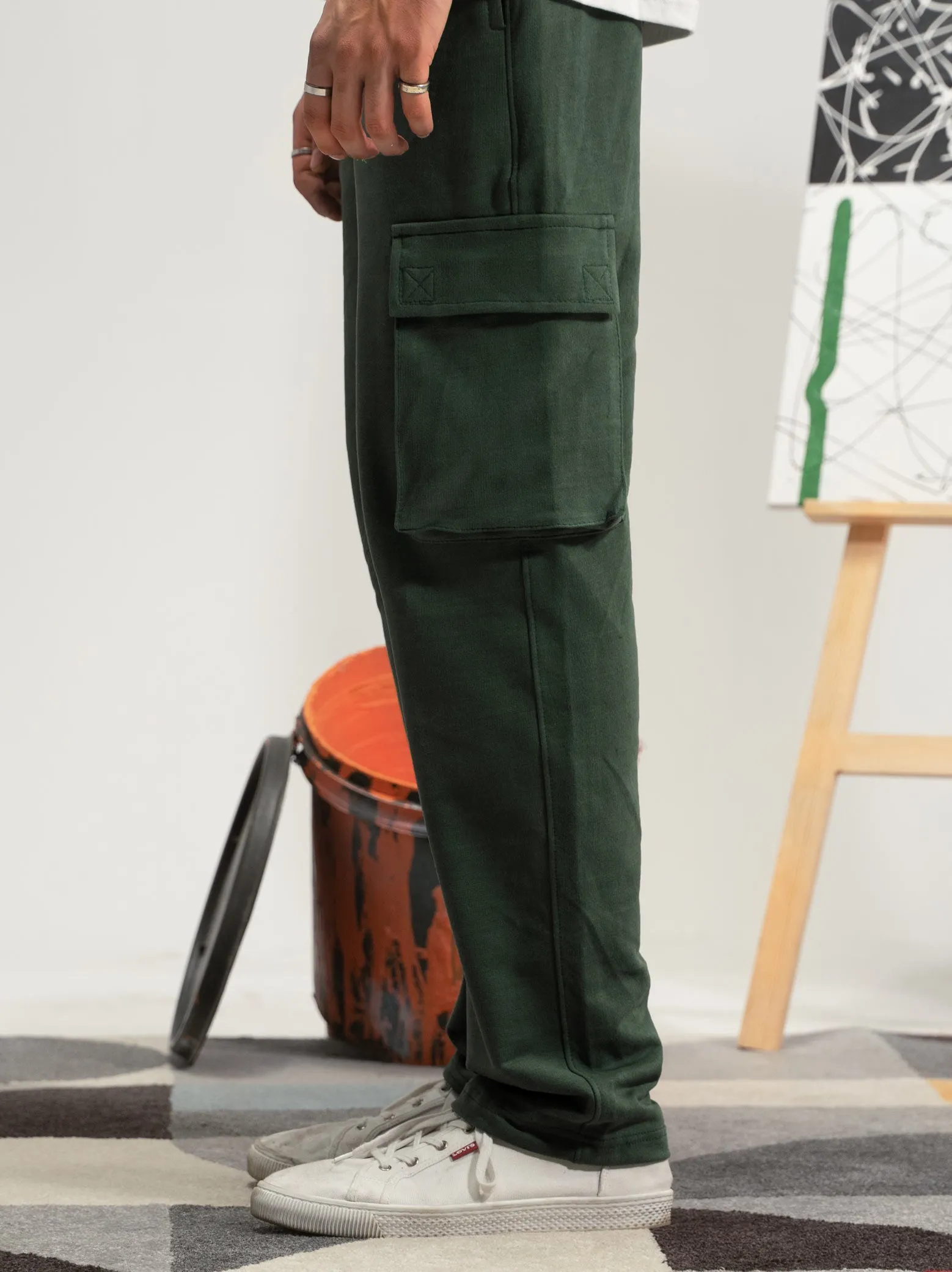 Olive Green Cargo Trousers