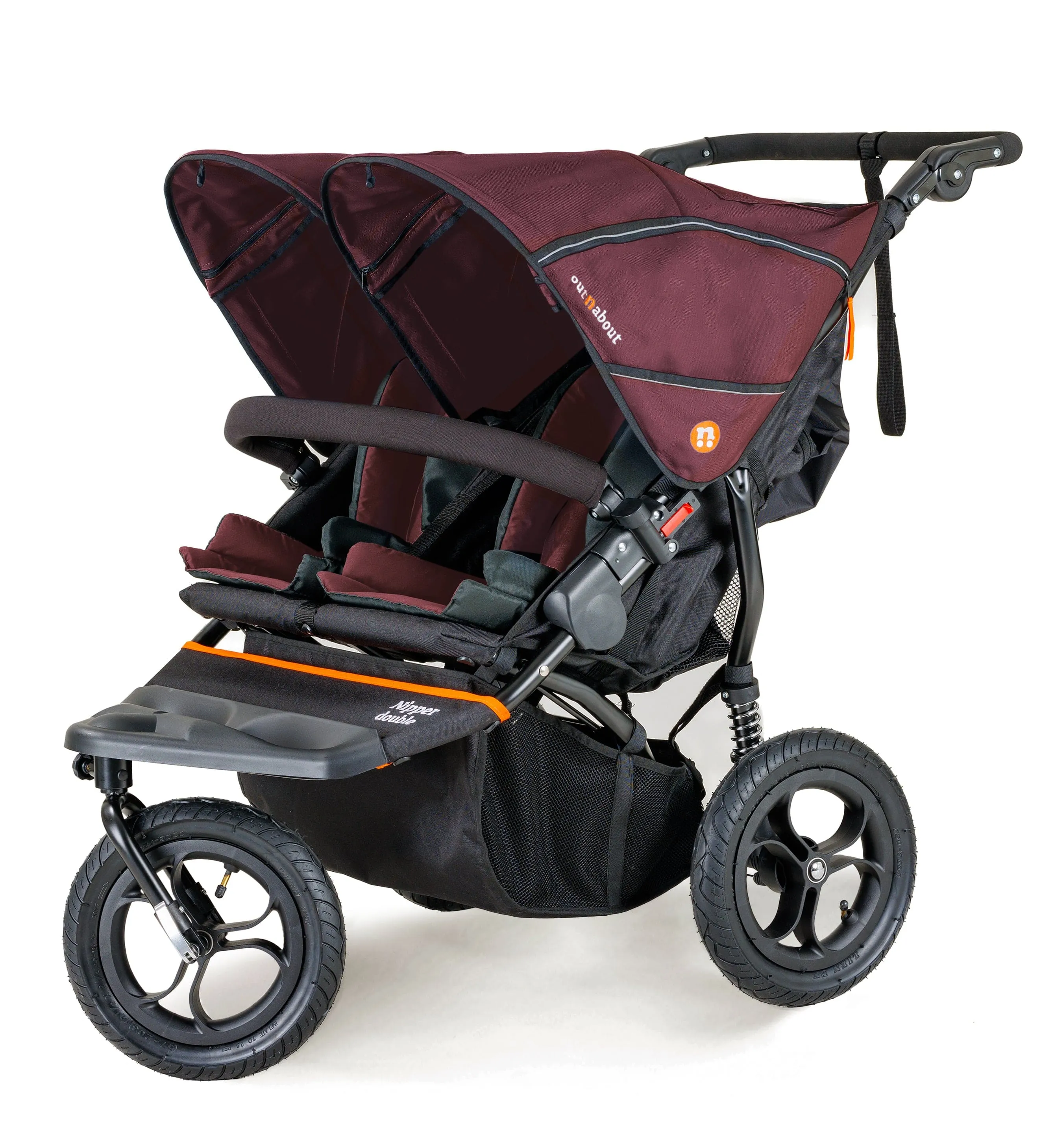 Out n About Nipper V5 Double Pushchair Twin Bundle - Bramble Berry