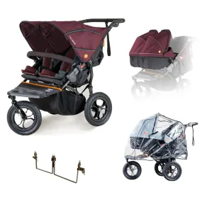 Out n About Nipper V5 Double Pushchair Twin Bundle - Bramble Berry