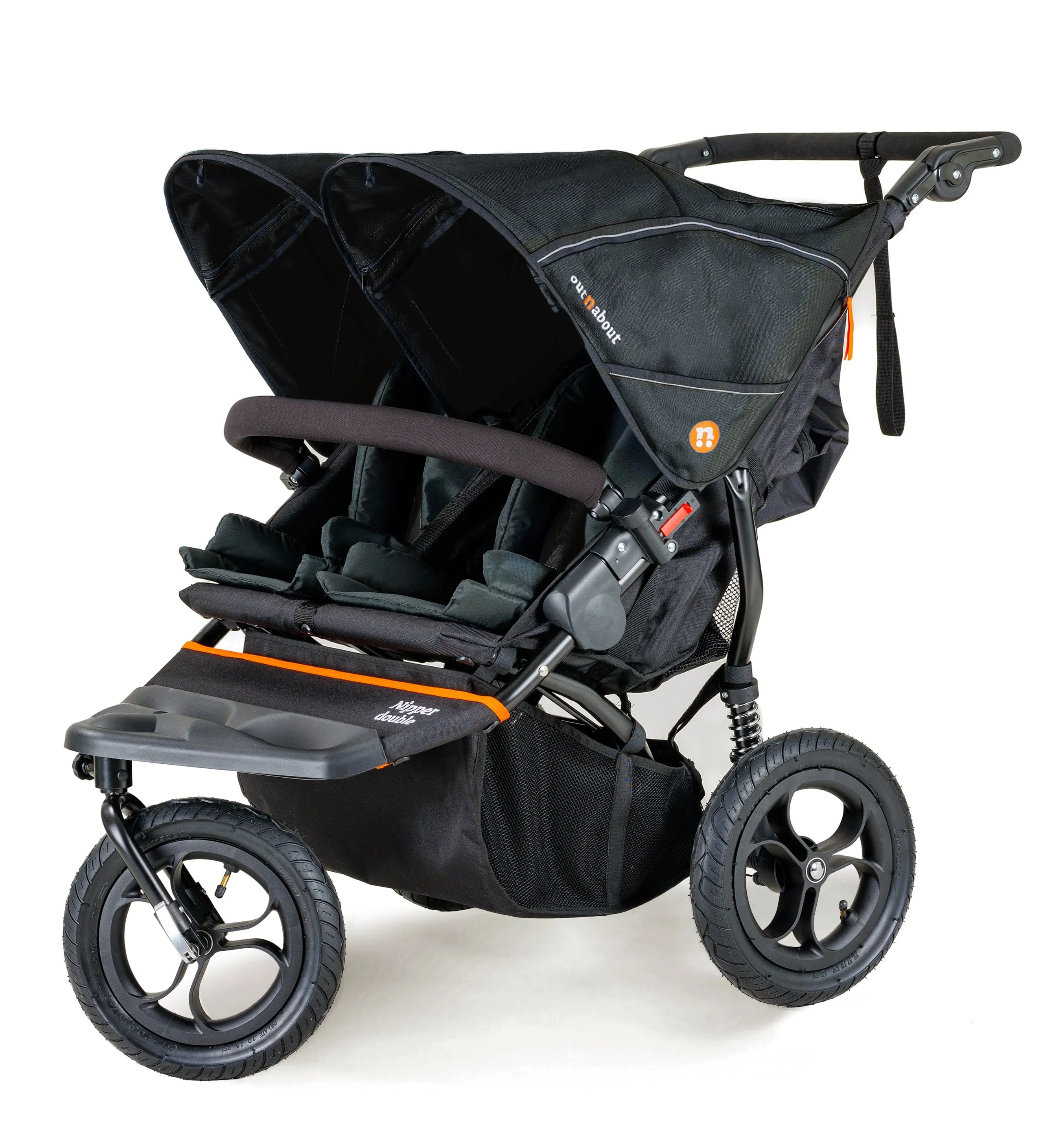 Out n About Nipper V5 Double Pushchair Twin Bundle - Forest Black