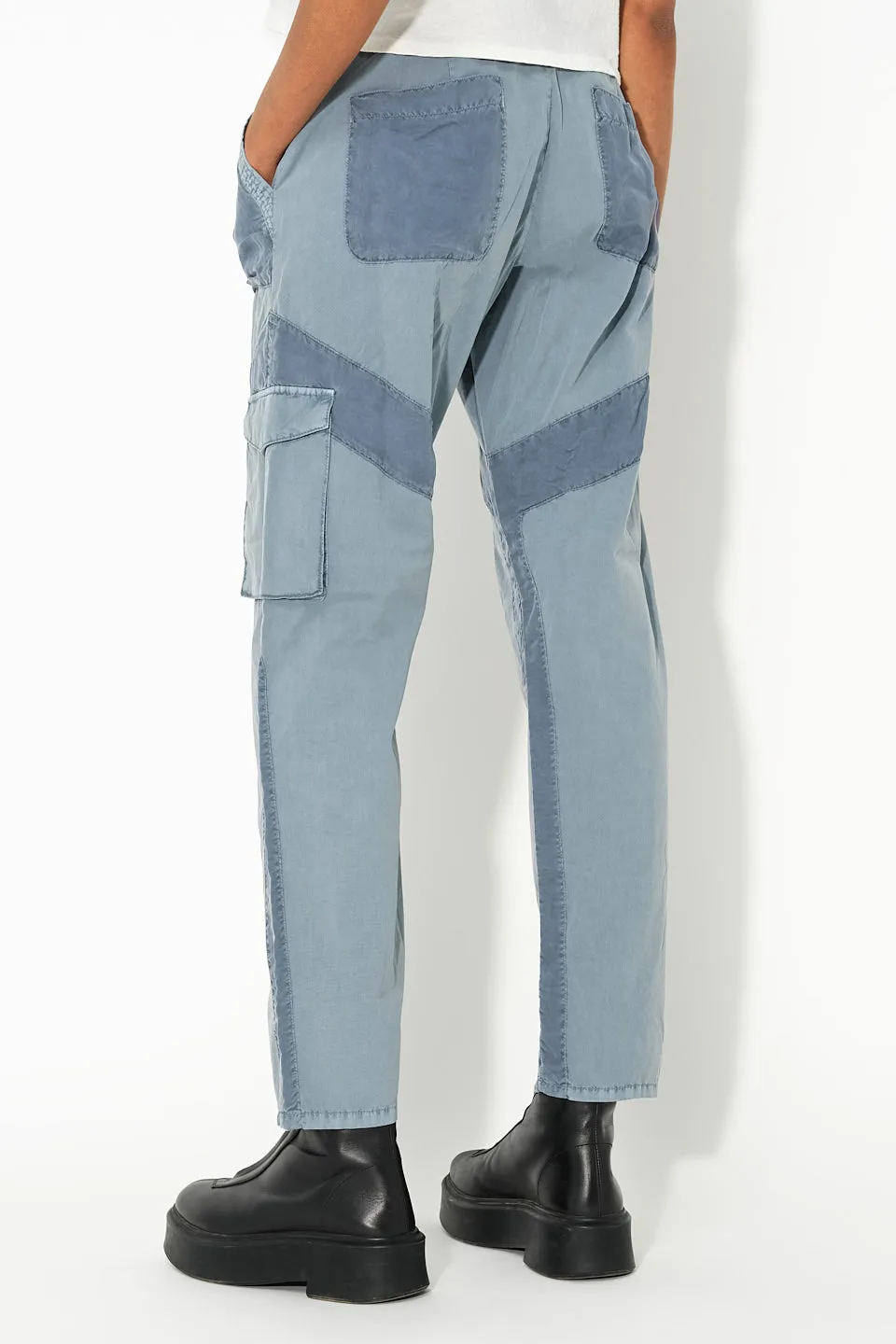 Paneled Utility Pant / Washed Navy