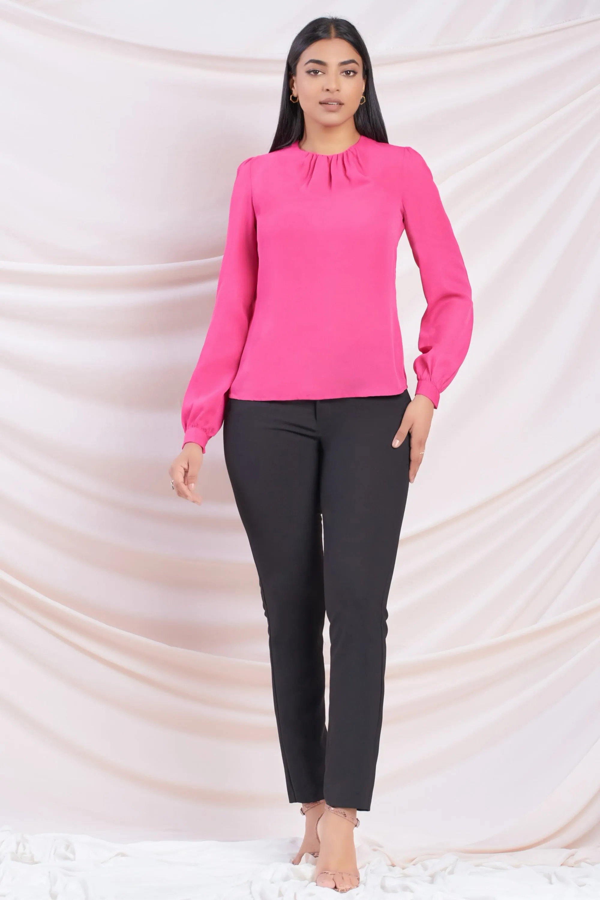 Pink Gather Detail Top