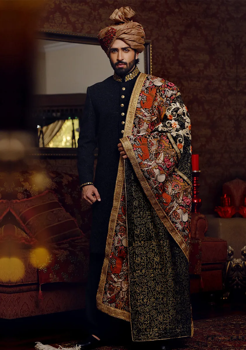 Premium Textured Caviar Sherwani