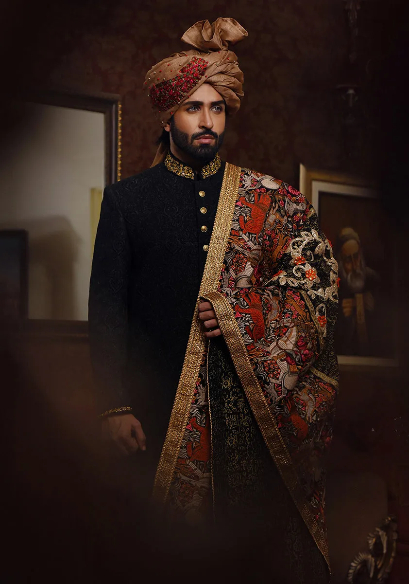 Premium Textured Caviar Sherwani