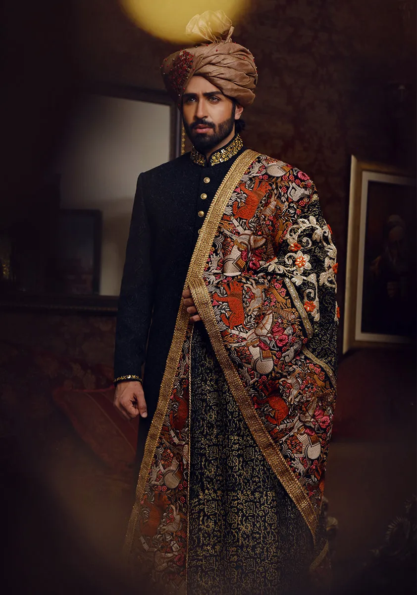 Premium Textured Caviar Sherwani